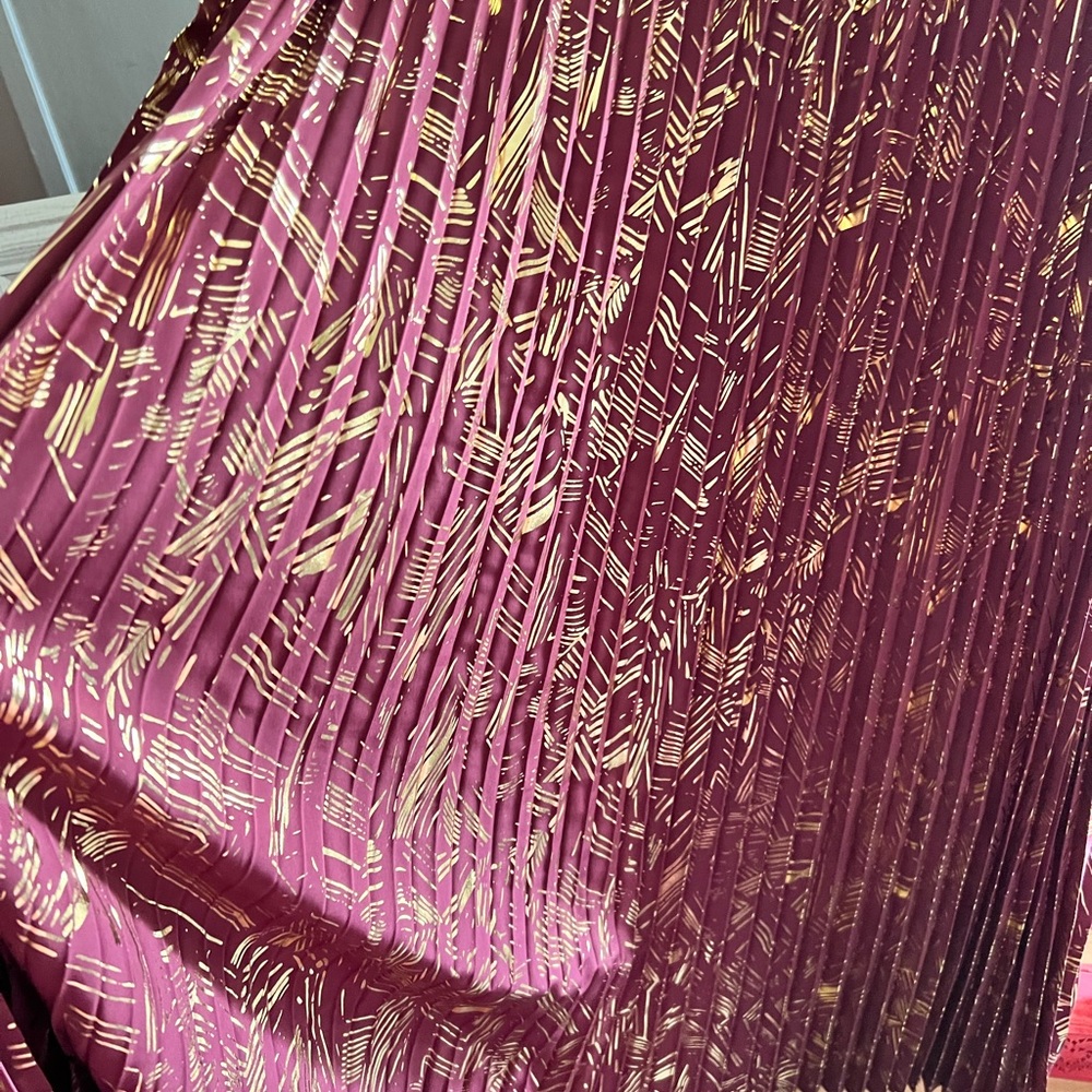NWT LuLaRoe Maroon and Gold Elegant Jill Skirt 3XL
